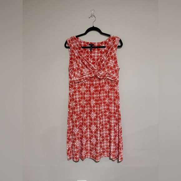 Soma Orange Medallion Print Soft Jersey Twist Short Bra Dress Size Large - Picture 1 of 6